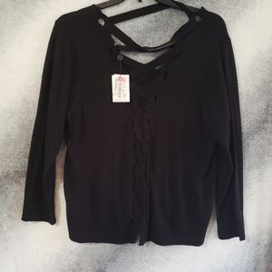 Open back long sleeve plus top